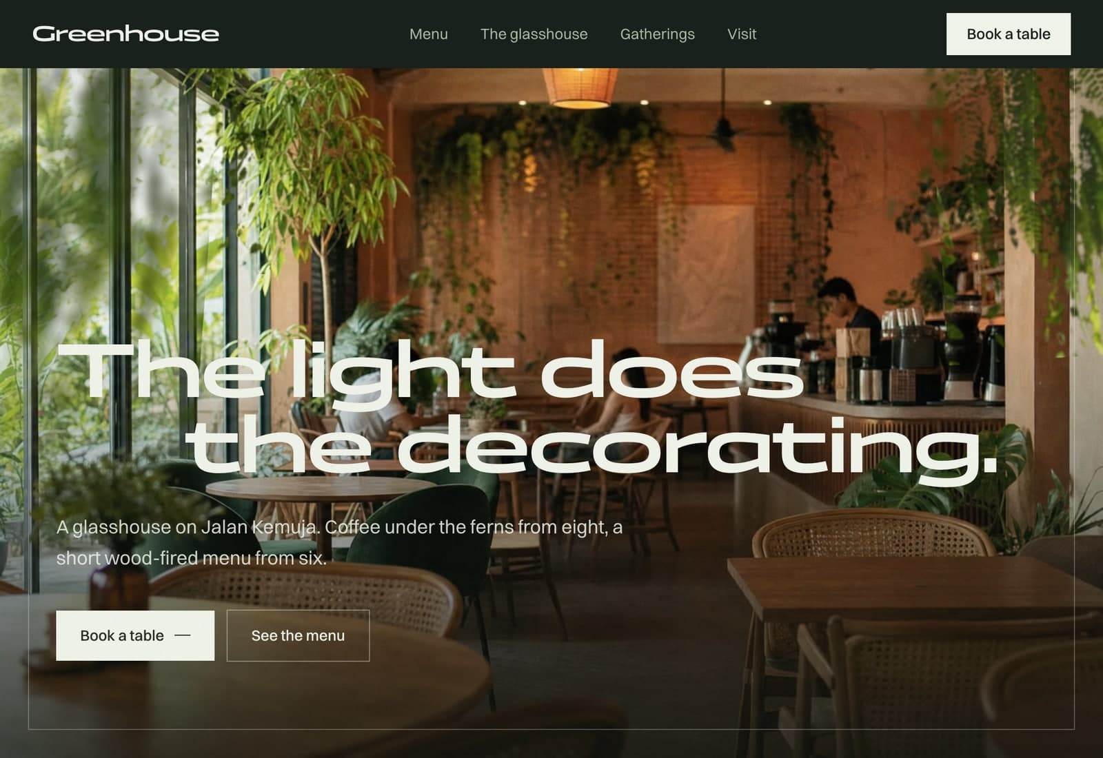 Greenhouse homepage at desktop width